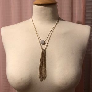 GoldTone Teardrops Faux-Stone Chain Fringe